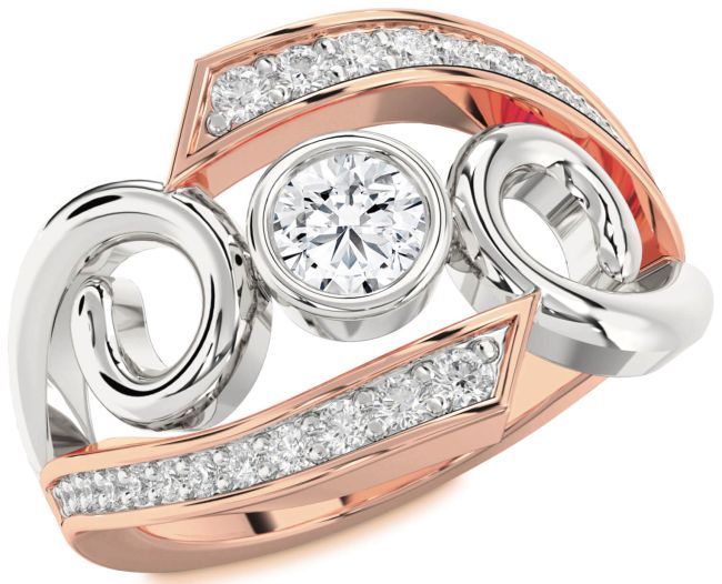Diamond White Rose Gold Round Solitaire Engagement Ring