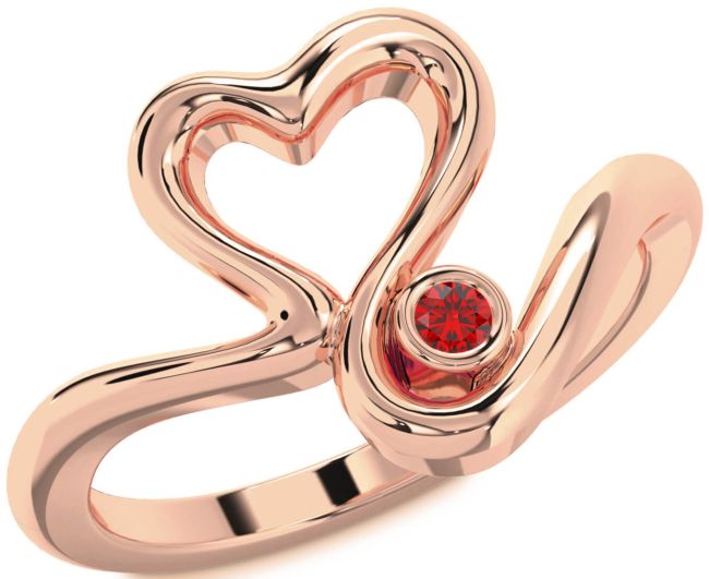 Ruby Rose Gold Heart Promise Ring