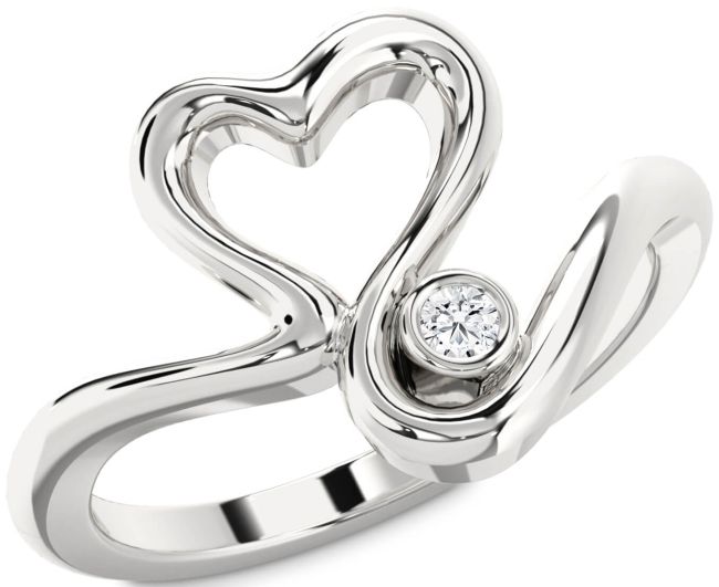 Diamond White Gold Heart Promise Ring