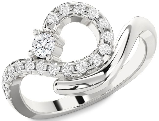 Diamond White Gold Round Promise Ring