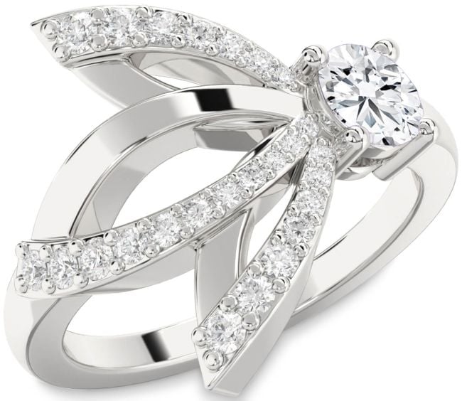 Diamond Platinum Round Promise Ring