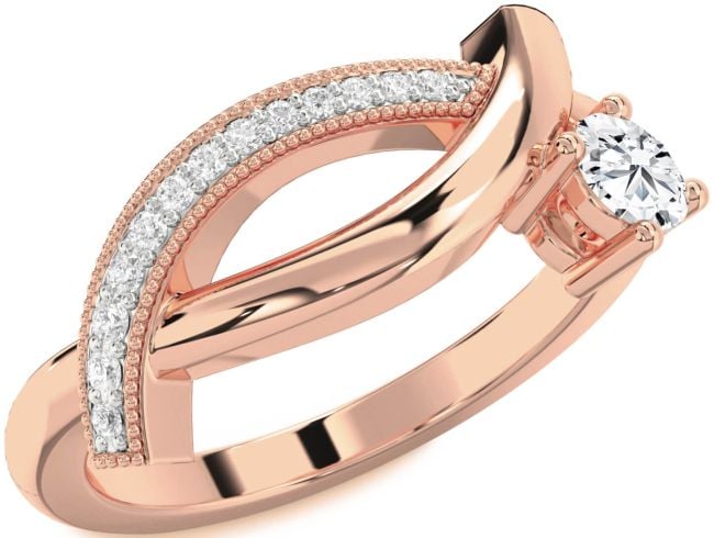 Diamond Rose Gold Round Promise Ring