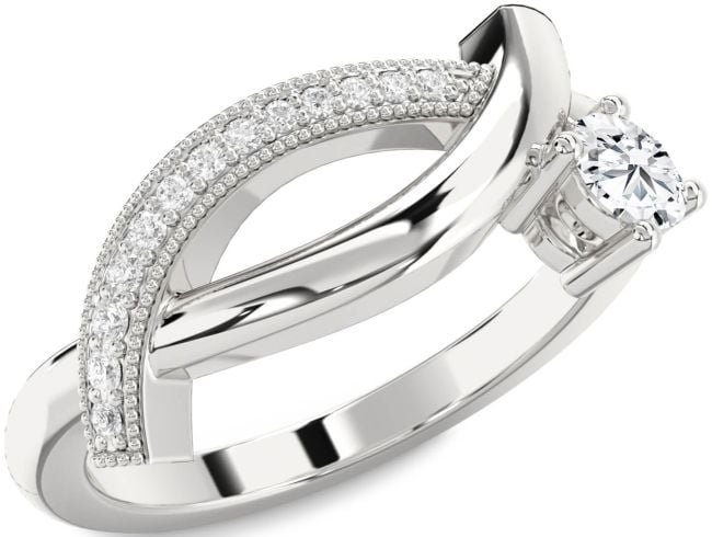 Diamond Silver Round Promise Ring