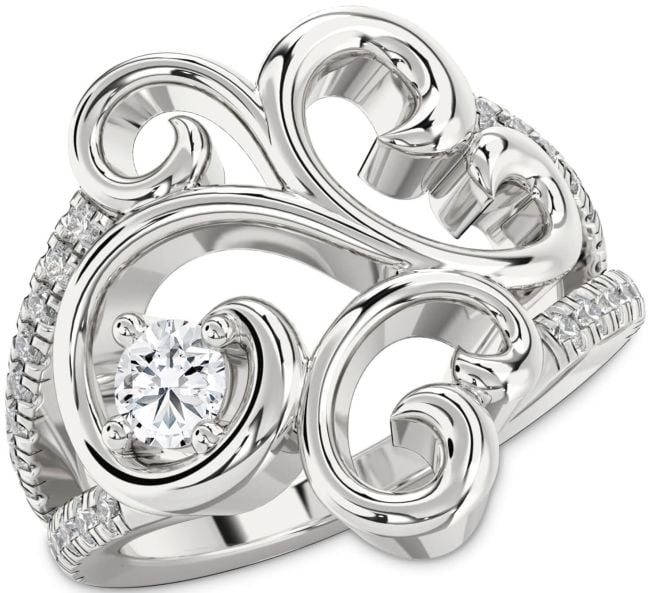 Diamond Silver Round Promise Ring