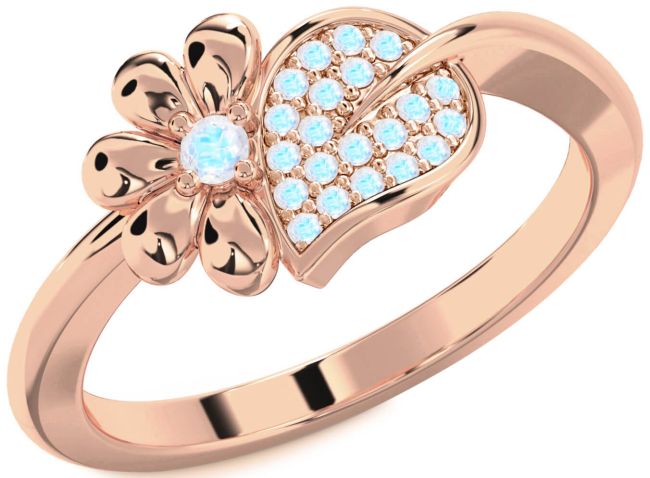 Moonstone Rose Gold Daisy Ring