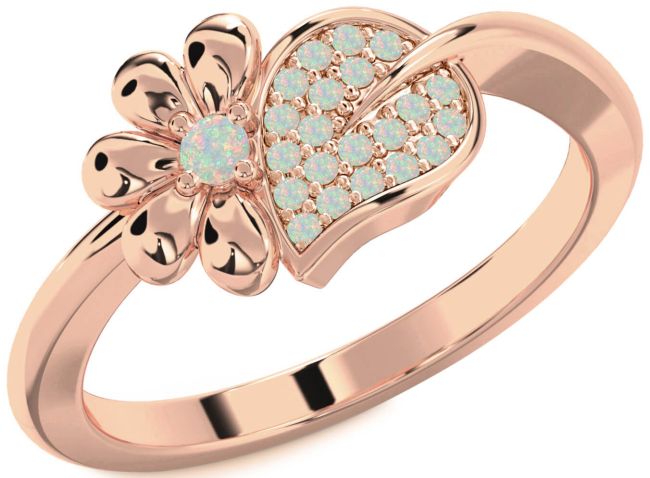 Opal Rose Gold Daisy Ring