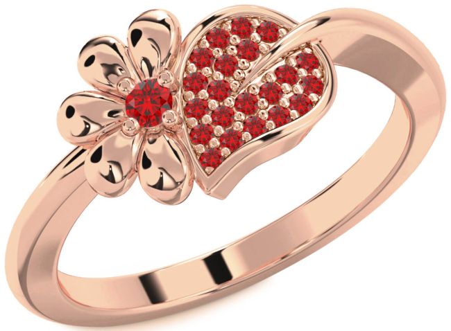 Ruby Rose Gold Daisy Ring