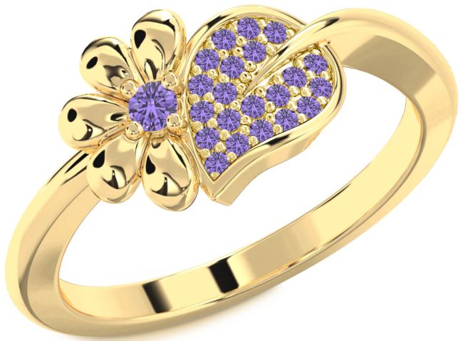 Alexandrite Gold Daisy Ring