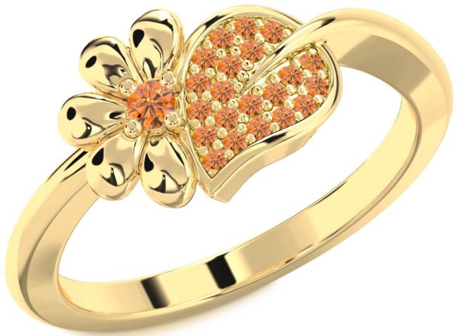 Citrine Gold Daisy Ring