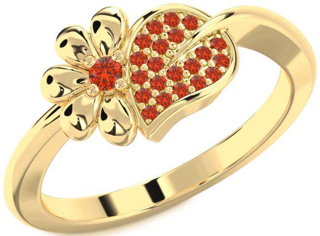 Fire Opal Gold Daisy Ring