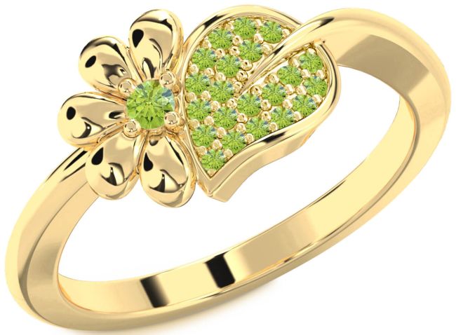 Peridot Gold Daisy Ring