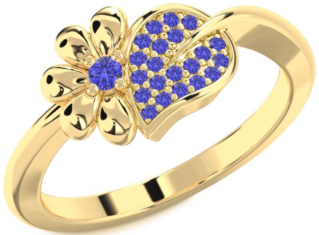 Tanzanite Gold Daisy Ring