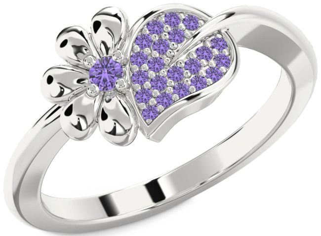 Alexandrite Silver Daisy Ring