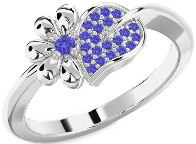 Tanzanite Silver Daisy Ring