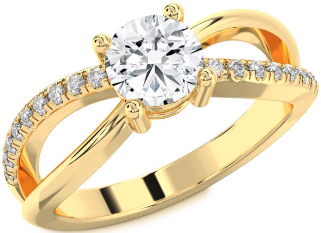 Diamond Gold Round Solitaire Engagement Ring