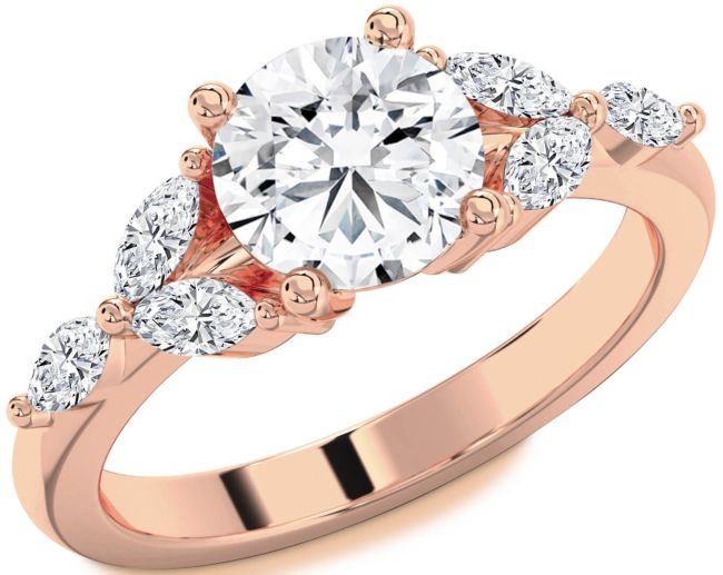 Diamond Rose Gold Round Engagement Ring