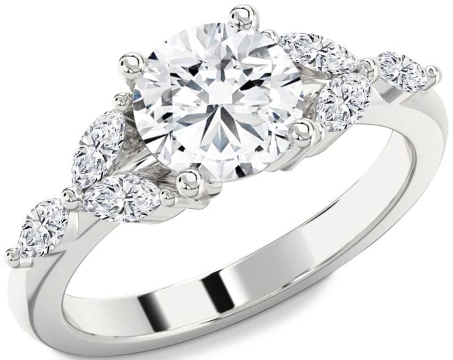 Diamond White Gold Round Engagement Ring
