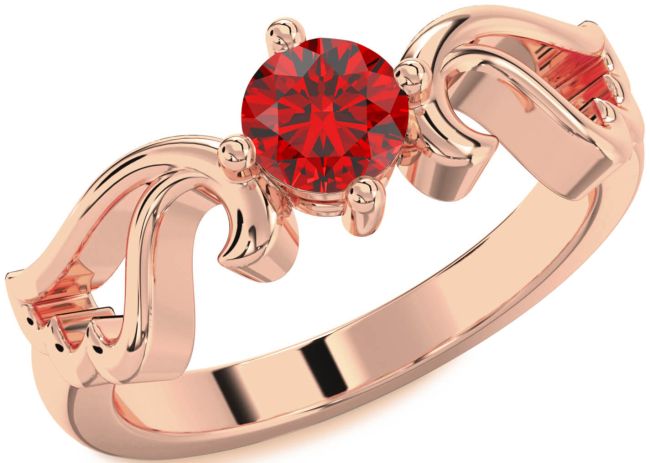 Ruby Rose Gold Wings Ring