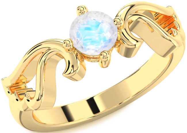 Moonstone Gold Wings Ring
