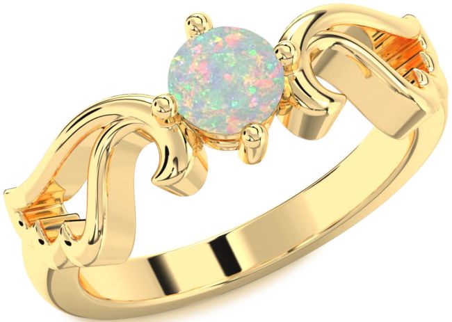 Opal Gold Wings Ring