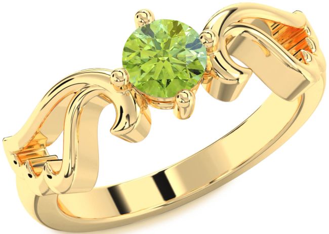 Peridot Gold Wings Ring