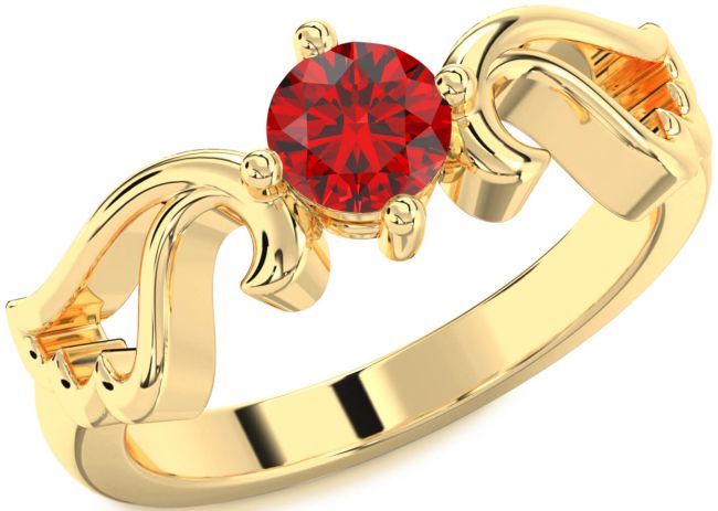Ruby Gold Wings Ring