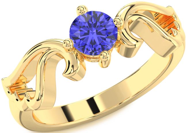 Tanzanite Gold Wings Ring