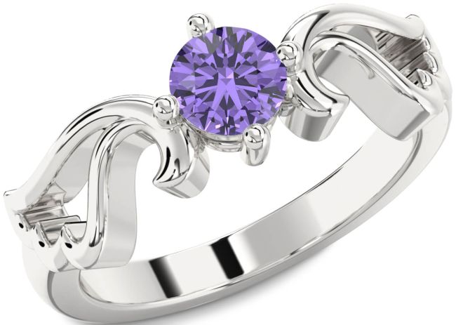 Alexandrite Silver Wings Ring
