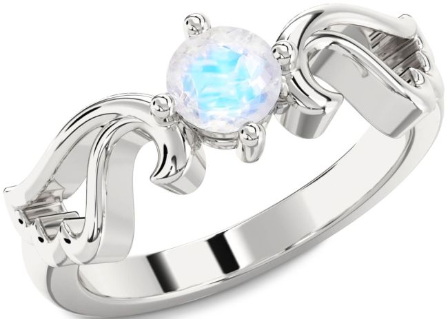 Moonstone Silver Wings Ring