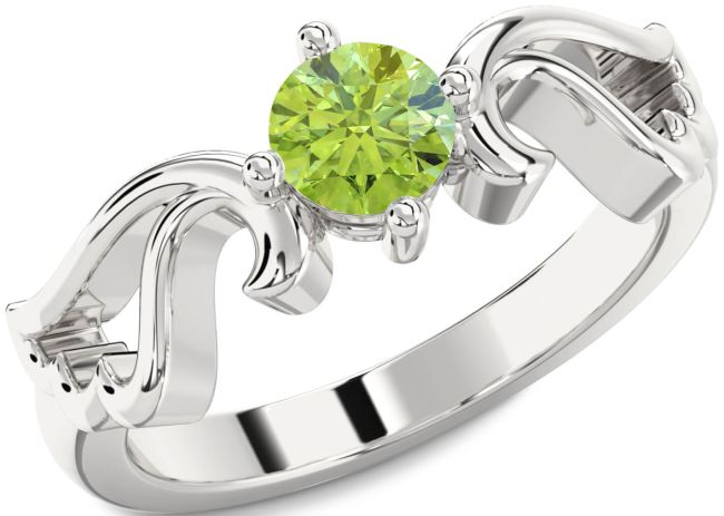 Peridot Silver Wings Ring