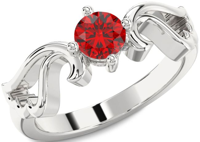Ruby Platinum Wings Ring