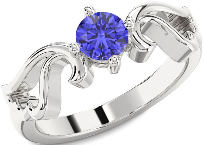 Tanzanite Silver Wings Ring
