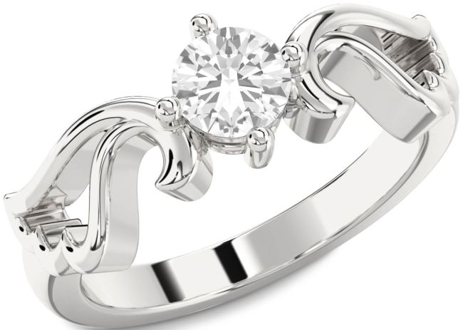 White Sapphire Silver Wings Ring