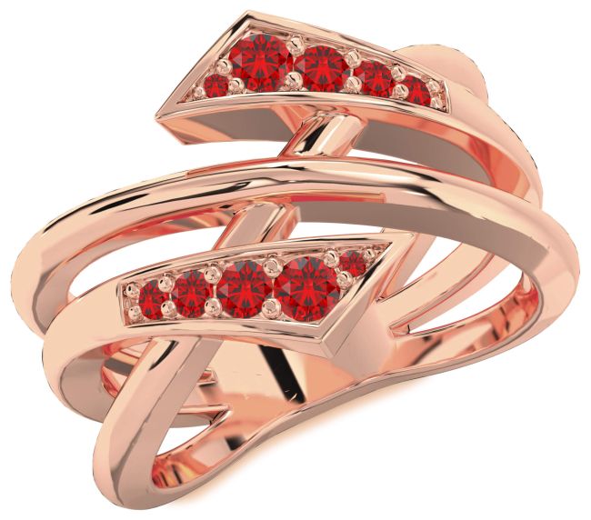 Ruby Rose Gold Round Ring