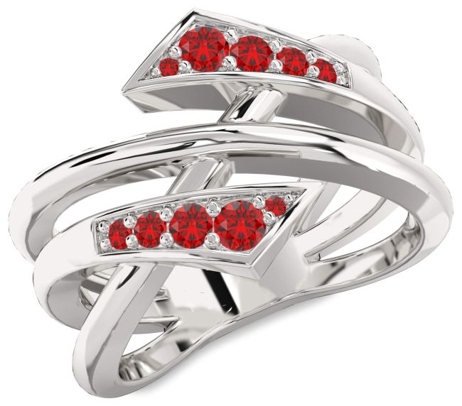 Ruby Platinum Round Ring