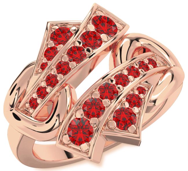 Ruby Rose Gold Round Ring