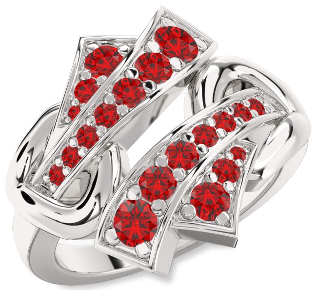 Ruby Platinum Round Ring