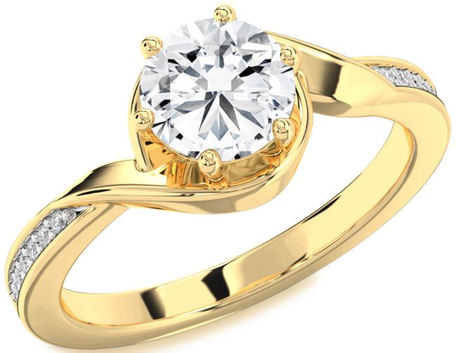 Diamond Gold Round Solitaire Engagement Ring