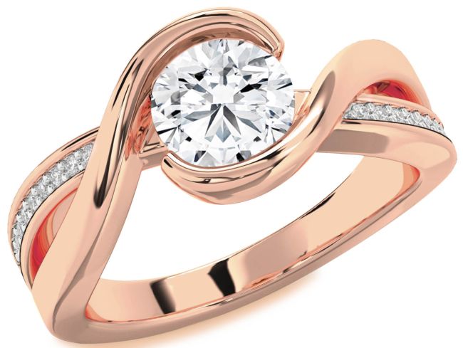 Diamond Rose Gold Round Solitaire Engagement Ring