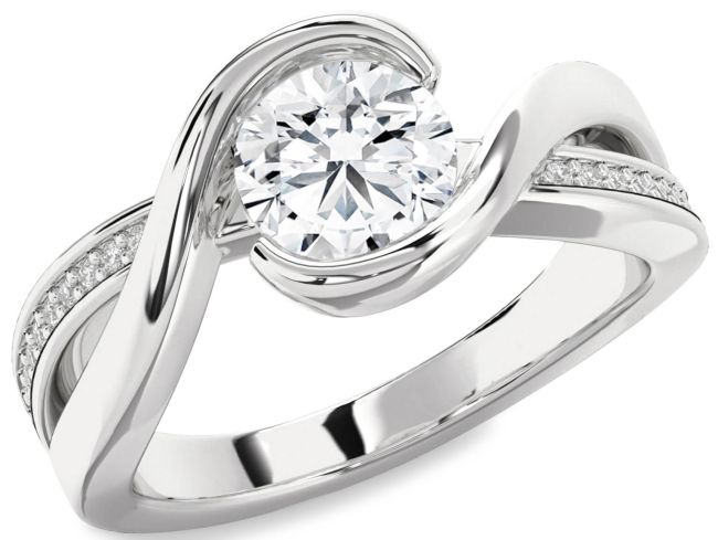 Diamond White Gold Round Solitaire Engagement Ring