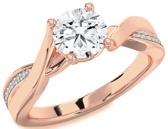 Diamond Rose Gold Round Solitaire Engagement Ring