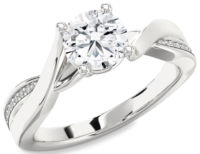 Diamond Platinum Round Solitaire Engagement Ring
