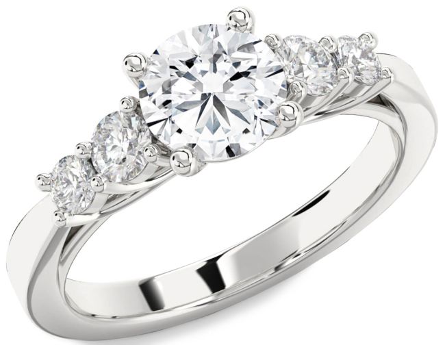 Diamond Platinum Round Engagement Ring