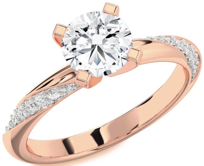Diamond Rose Gold Round Solitaire Engagement Ring