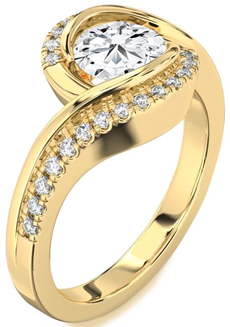 Lab Diamond Gold Round Solitaire Engagement Ring