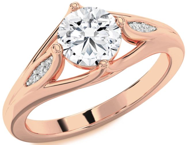 Diamond Rose Gold Round Solitaire Engagement Ring