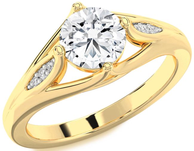 Diamond Gold Round Solitaire Engagement Ring