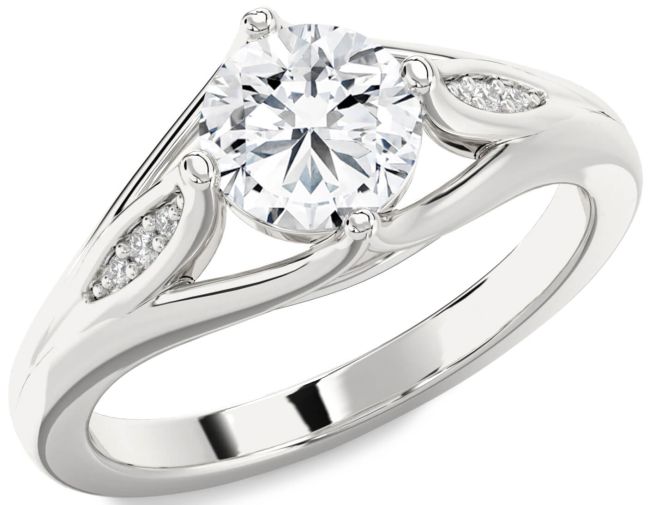 Diamond Platinum Round Solitaire Engagement Ring