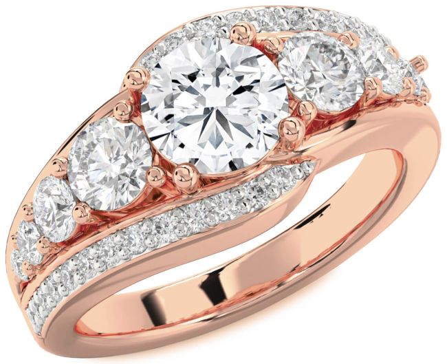 Diamond Rose Gold Round Engagement Ring