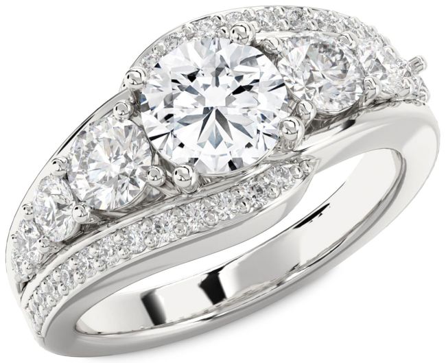 Diamond White Gold Round Engagement Ring